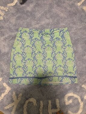 crown & ivy Blue and Lime Pineapple Print Skirt